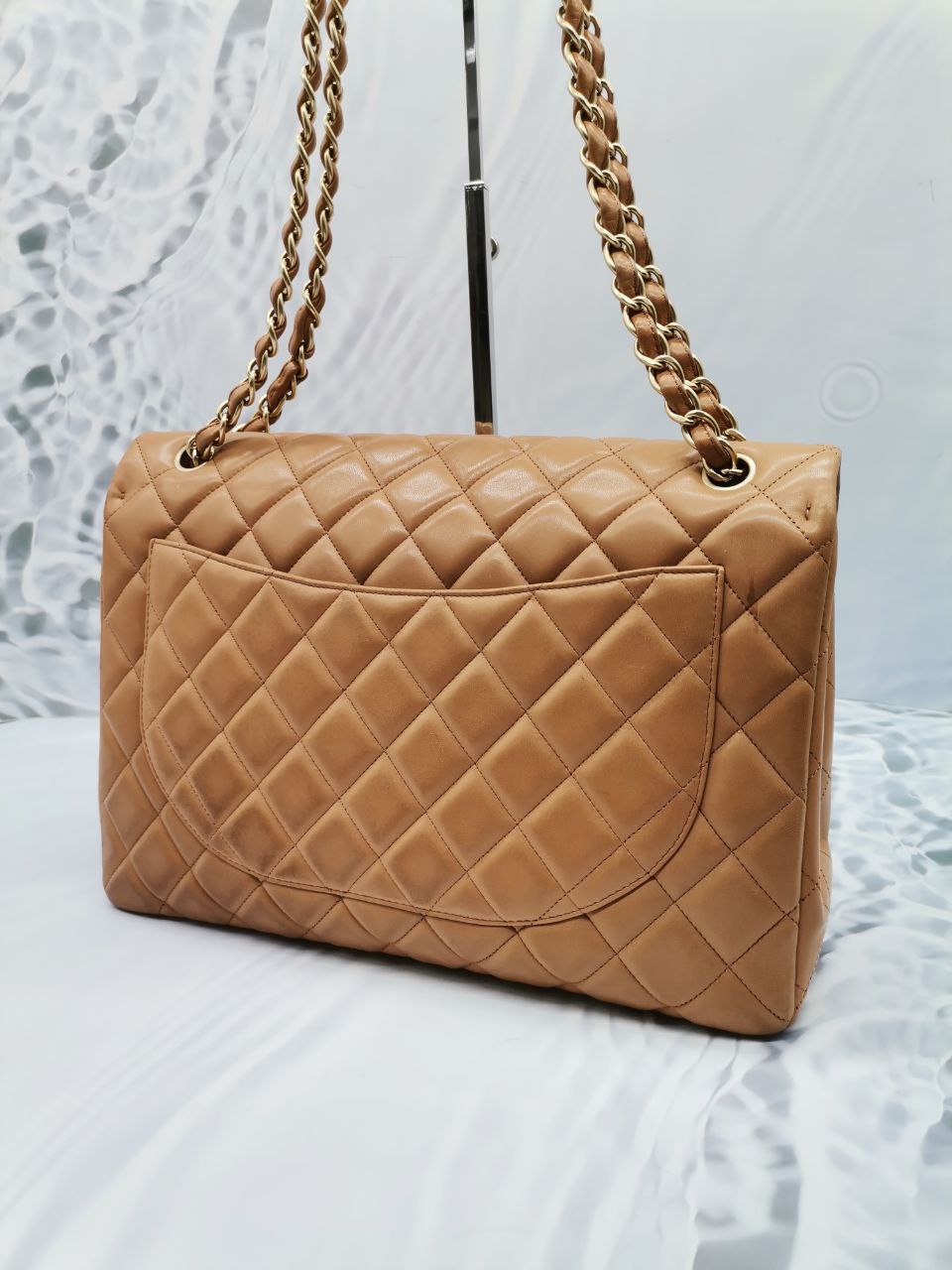 Chanel Classic Maxi Lambskin Leather Single Flap Bag Full Set