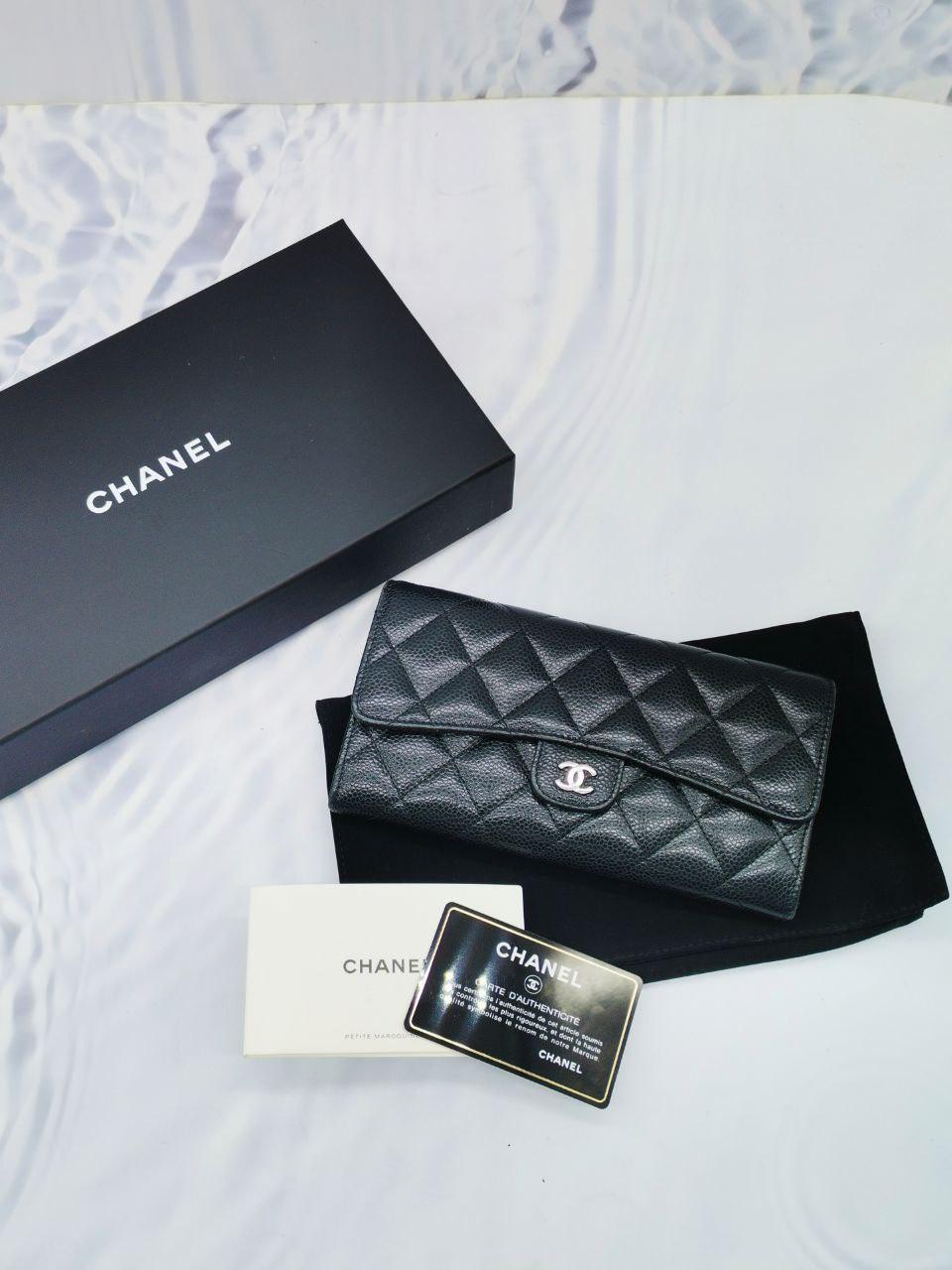 Chanel Caviar Leather Long Wallet -full Set- - Reeluxs 